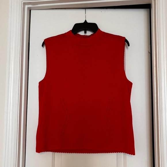 St. John Knit Set Skirt and Tank Orange-Red Size 6 Top Size Medium Skirt - Picture 14 of 16